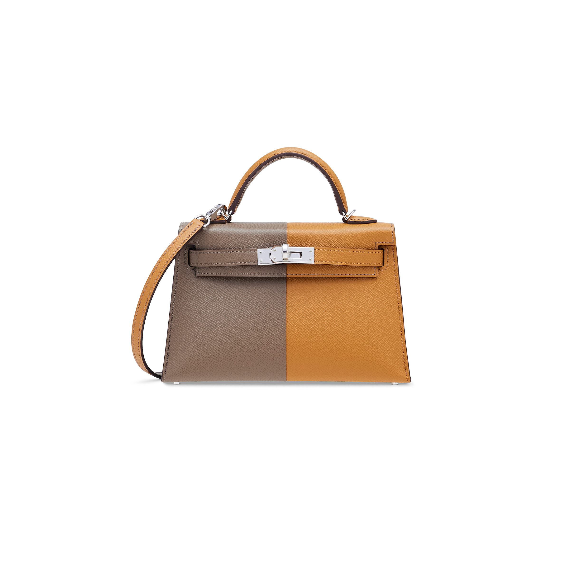 H**mes master edition sesame, Étoupe & bleu mini kelly ii with palladium hardware (19*12*5.5cm)